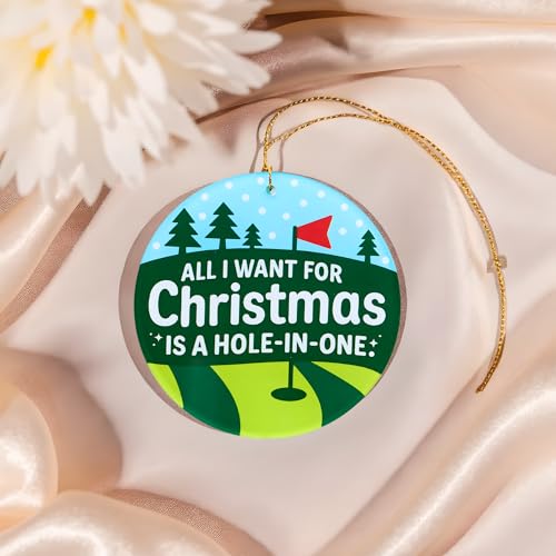 SOLMAY Golf Christmas Ornament — Hole-in-One Quote Variation