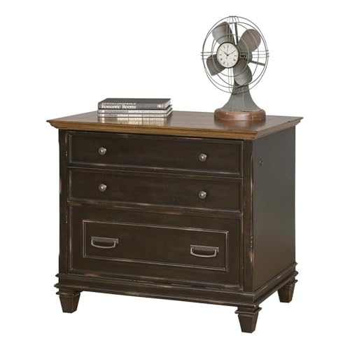 Bowery Hill 3-Piece Office Credenza Set with Desk, File Cabinet & Bookcase