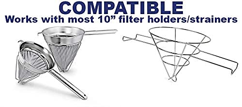 10-Inch Commercial Deep Fryer Filter Cones - 100 Pack Grease Strainers