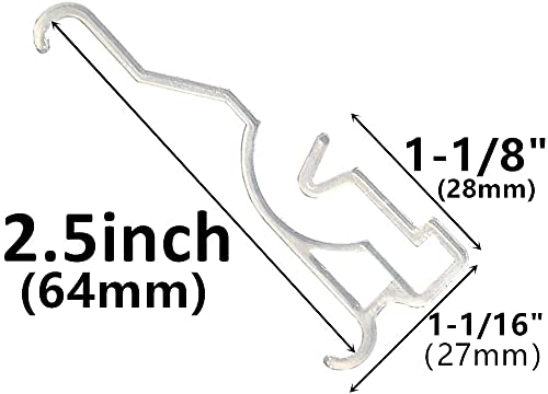 2.5-Inch Clear Plastic Valance Clips for 2-Inch Arc-Edge Blinds (6-Pack)
