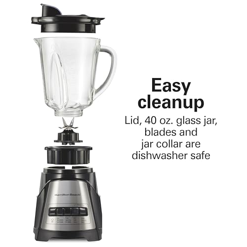 700W Electric Countertop Blender with 40 oz Glass Jar & 12 Functions