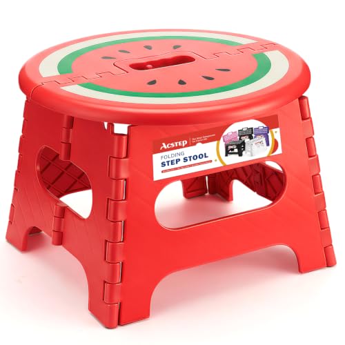 9-Inch Folding Step Stool for Kids - Non-Slip Collapsible Stool with Handle