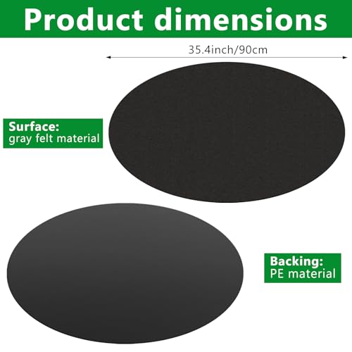 35-Inch Christmas Tree Stand Mat Black Felt Floor Protector Waterproof Non-Slip
