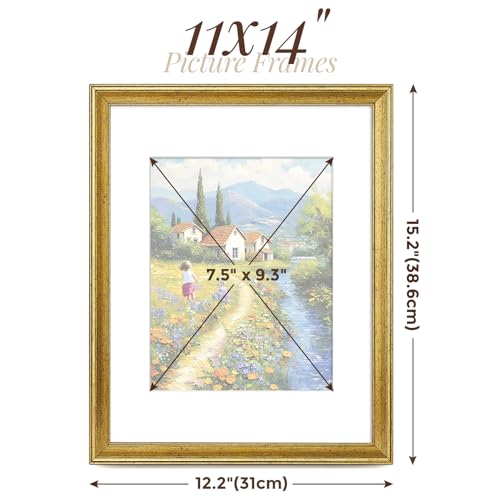 TWING 11x14 Rustic Gold Picture Frames Set of 6 — Gallery Display