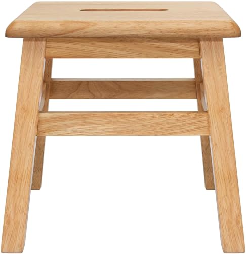 Solid Hardwood Step Stool, 12.25-Inch Fully Assembled Wooden Stool
