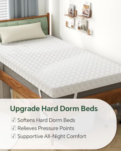 Twin XL Memory Foam Mattress Topper - 3 Inch Cooling Gel Pad
