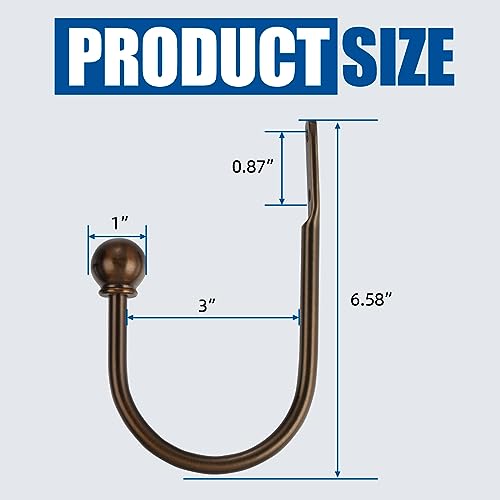 Solid Steel Curtain Holdbacks, Decorative French Ball Wall Hooks - 2 Pack