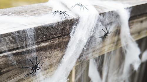 Halloween Spider Web Decoration with 8 Plastic Spiders, 200 Sq Ft