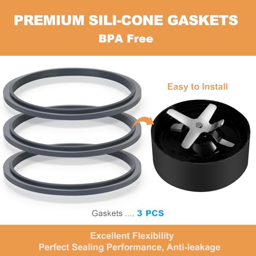 3-Pack Silicone Gasket Seal Rings for 600W and 900W Blenders