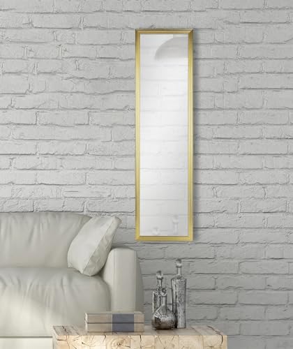 13" x 49" Full Length Mirror - Gold Over-the-Door or Wall-Mounted