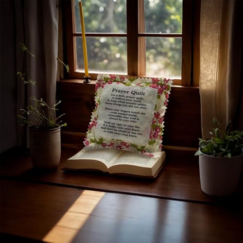 Handmade Pocket Prayer Quilt with Hidden Cross - Mini Spiritual Gift