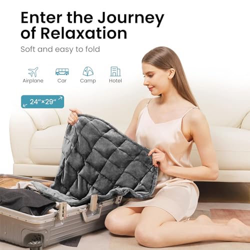 5lbs Weighted Heating Pad with 6 Heat Settings & Timer - Grey