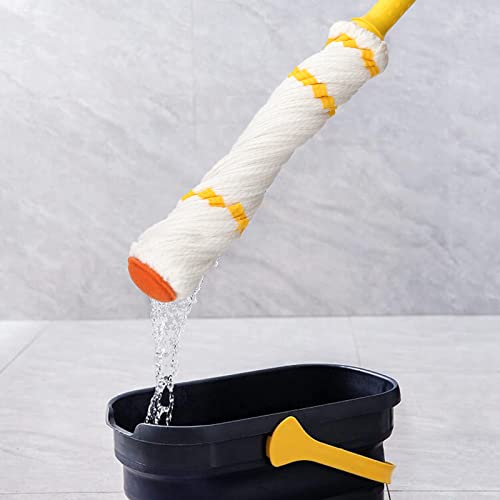 Self-Wringing Microfiber Twist Mop with 57" Long Handle & Scouring Pad