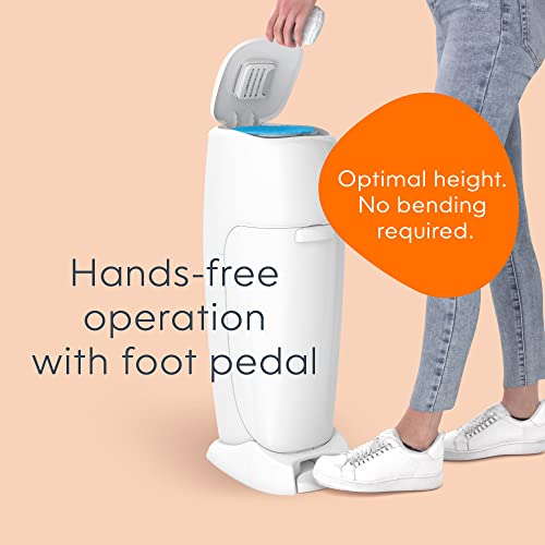 Hands-Free Odor-Lock Diaper Disposal Pail with Refill and Carbon Filter