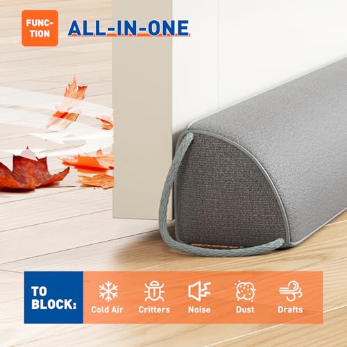 Weighted Door Draft Stopper 36 Inch - Under Door Noise & Draft Blocker