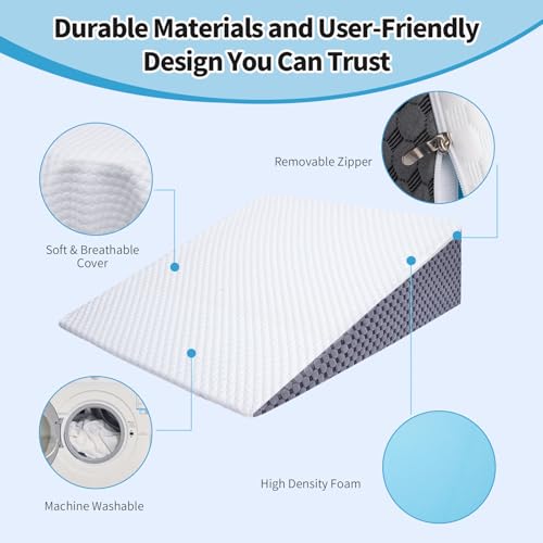 7.5-Inch Wedge Pillow for Sleeping, Back Support & Snoring Relief