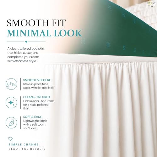 Twin XL Bed Skirt 32 Inch Drop - Wrap Around Ruffled Microfiber Dust Ruffle