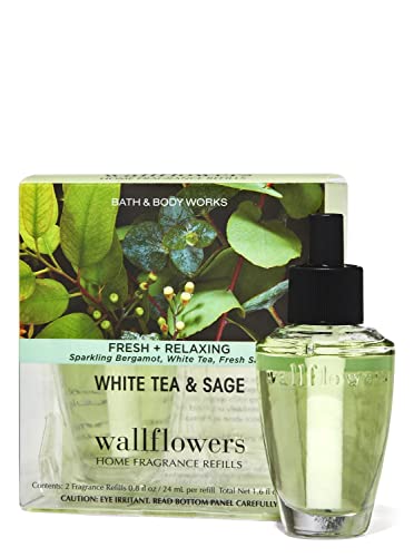 White Tea & Sage Fragrance Refill Bulbs - 2 Pack Essential Oil Scent