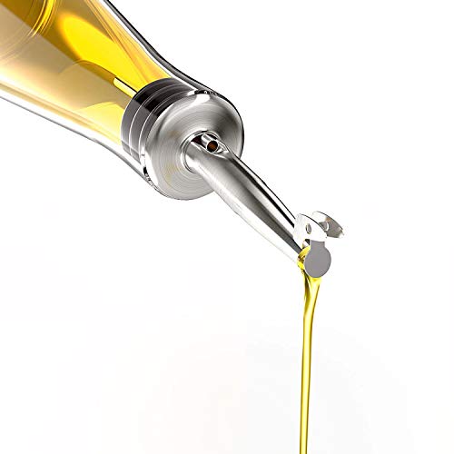 Stainless Steel Olive Oil & Liquor Bottle Pourers with Flip Top - 2 Pack