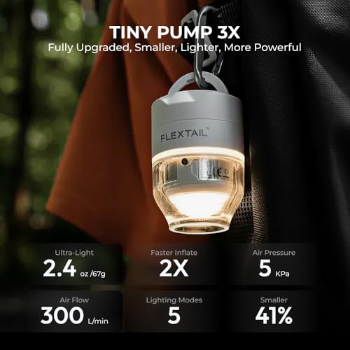 Portable Electric Air Pump for Inflatables with LED Lantern - Low Noise, 2.4 oz