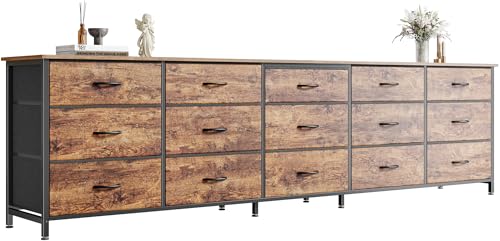 78.7-Inch Extra Long 15-Drawer Dresser and TV Stand for Bedroom