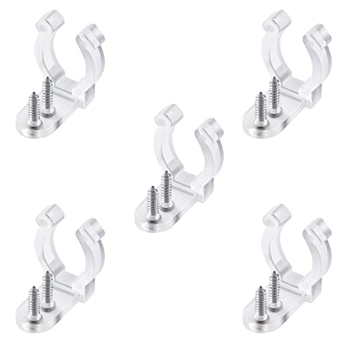 50 Pack 1/2 Inch Rope Light Mounting Clips with 100 Screws, Clear
