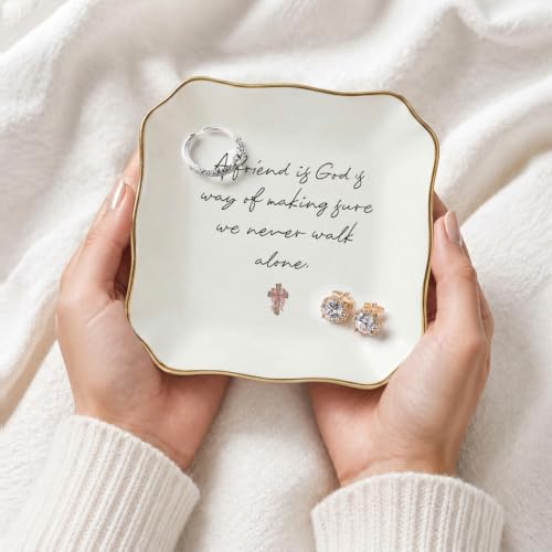 Christian Jewelry Tray with Bible Verse for Women - Pink Bow Variation