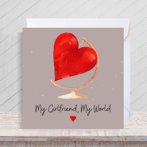 My Girlfriend My World Greeting Card - Square 145mm | Second Ave Gift Co