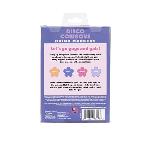NPW Drinking Buddies Disco Cowboys Wine Glass Charms – Bachelorette & Girls' Night Party Favors