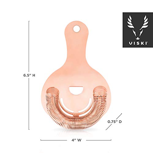 Viski Hawthorne Cocktail Strainer Copper Finish - Professional Bar Tool