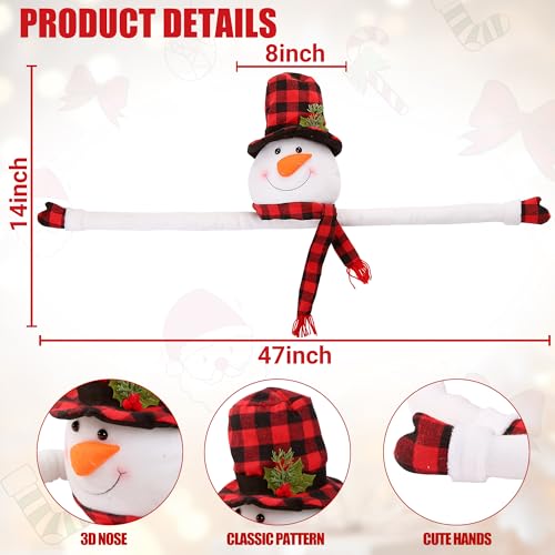Plush Snowman Christmas Tree Topper - Buffalo Plaid Treetop Hugger
