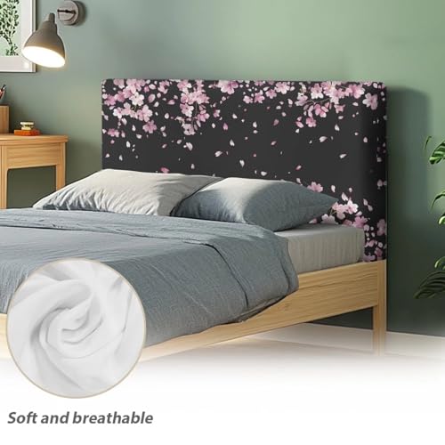 Cherry Blossom Headboard Cover - Stretch Protector for Queen & King Beds