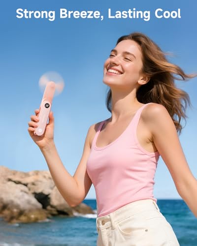 SWEETFULL Portable Handheld Mini Fan with LED Display, 3-in-1 Foldable Personal USB Fan, Flashlight & Lash Fan