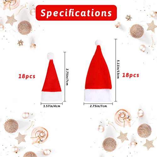 FOIMAS 36 Pack Mini Santa Hats for Wine Bottles & Party Decor