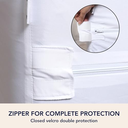 Waterproof Twin Mattress Protector Encasement with Zipper - Soft, Breathable & Noiseless
