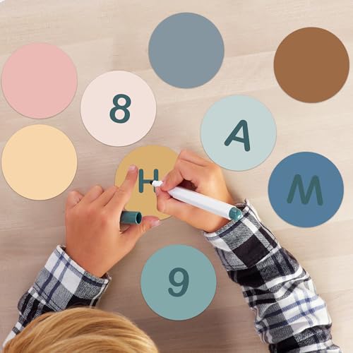 Round Boho Paper Cutouts 90 pcs for Bulletin Boards Classroom Decorations - Includes Glue Points