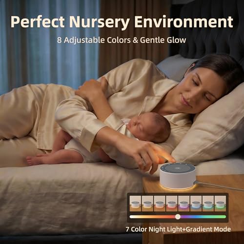 White Noise Sound Machine with 8-Color Night Light & 30 Soothing Sounds