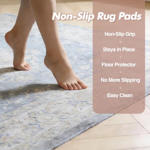 TravLand 6' x 9' Non-Slip Felt & Rubber Rug Pad - Dark Gray Waterproof Underlay, Grippy Rug Protector for Hardwood & Tile Floors, Rectangular, 1/8 Inch