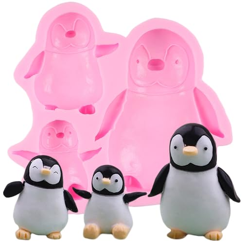YIHUOMOLDS Penguin Family Silicone Fondant Mold - Style B, Chocolate & Cake Decor