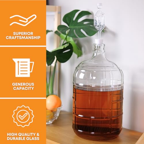 3 Gallon Glass Carboy Fermenter for Home Brewing and Wine Making