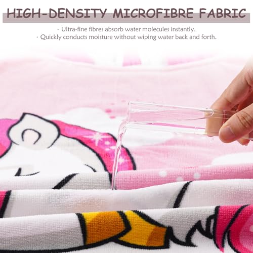 MOKANI Kids Hooded Poncho Towel - Soft Microfiber Beach & Bath Robe (Ages 6-14)