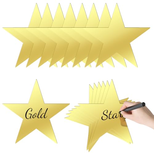 11-Inch Gold Star Cutouts - 15 Pack Double-Sided Cardstock Party Decor