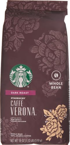 Starbucks Whole Bean Coffee - Caffè Verona Dark Roast, 100% Arabica, 18 oz Bag (Pack of 2)