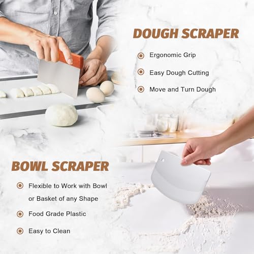 Sourdough Bread Proofing Basket Set - 9" Round & 10" Oval Banneton Kit
