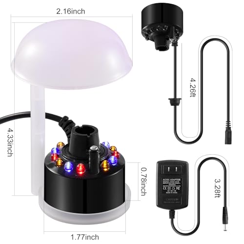 LED Mist Maker Fogger with Splash Guard for Pond, Fountain, and Halloween Decor