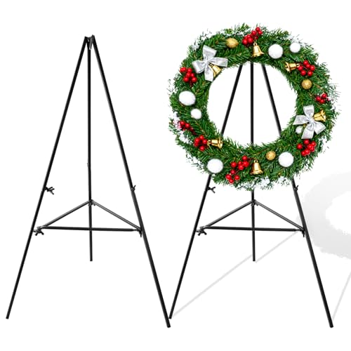 Detachable Metal Wreath Stand Holder (2 Pack) - Indoor & Outdoor Display