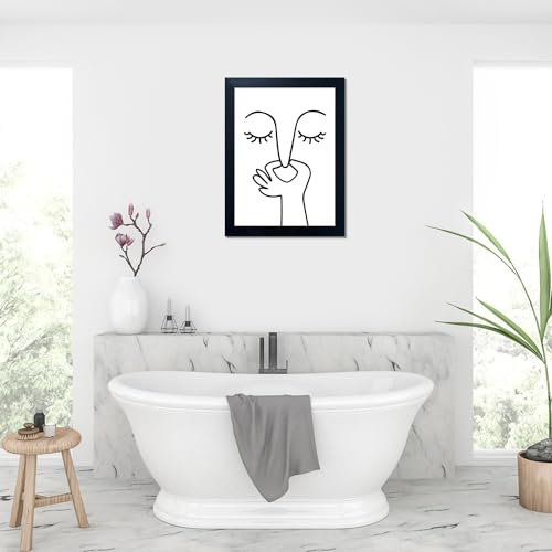 Funny Bathroom Wall Art Black and White Guest Toilet Sign Canvas Print 8x10