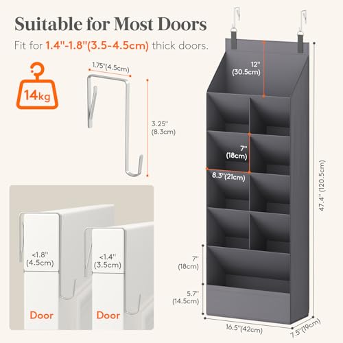 Over the Door Shoe Organizer 6-Tier Hanging Storage Rack for Closet