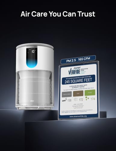 HEPA Air Purifier for Large Rooms and Bedrooms with PM2.5 Monitor