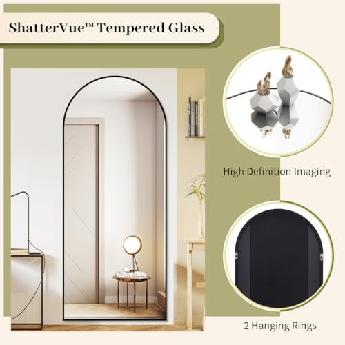 65" x 24" Arched Full Length Floor Mirror - Lean, Wall or Standing Mirror